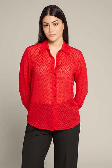 FIL COUPÉ SHIRT RED by Elena Mirò