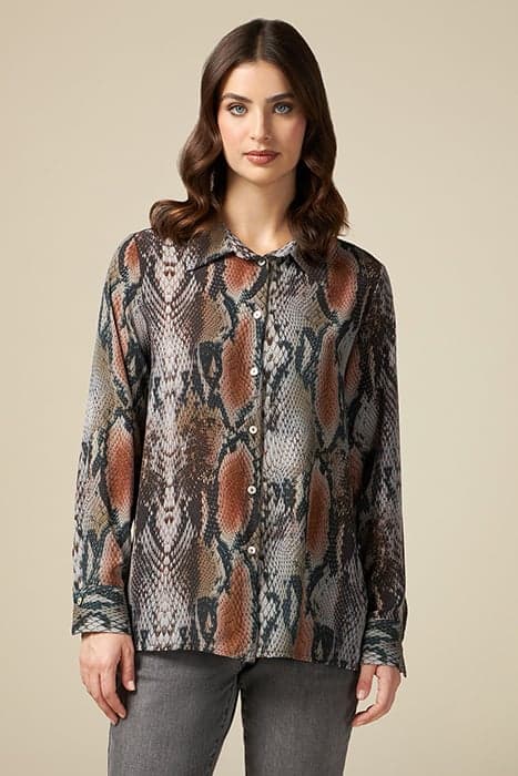 GEORGETTE PATTERNED SHIRT GREY by Oltre