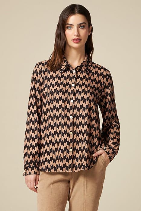 GEOMETRIC PATTERN SHIRT NATURAL by Oltre