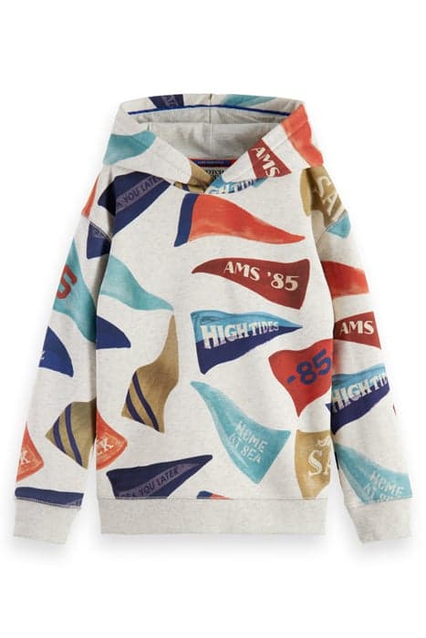 RELAXED-FIT ALL-OVER PRINTED HOODIE FLAG PRINT by Scotch & Soda