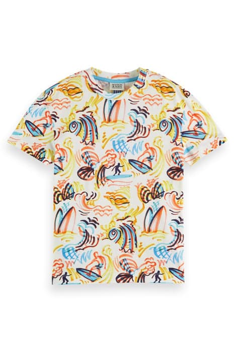 SKATE-FIT ALL-OVER PRINTED T-SHIRT SURF SCRIBBLE by Scotch & Soda