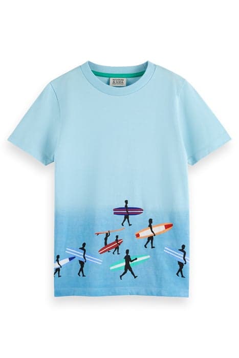 ARTWORK DIP-DYED T-SHIRT BLUE LAGOON DIP DYE by Scotch & Soda