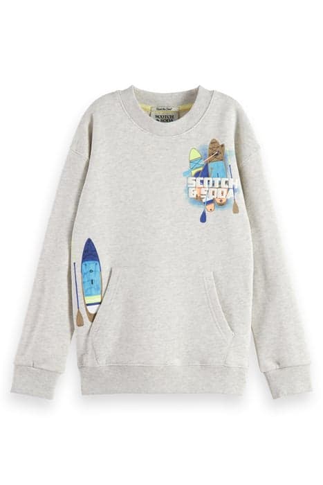 RELAXED-FIT ARTWORK SWEATSHIRT LIGHT GREY MELANGE by Scotch & Soda