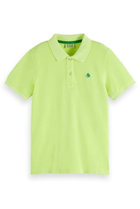 GARMENT-DYED SHORT-SLEEVED PIQUE POLO LIGHTHOUSE LIME by Scotch & Soda