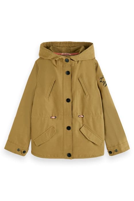 HOODED ZIP-THRU COTTON PARKA CAMEL by Scotch & Soda