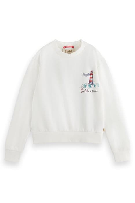 PRINTED RELAXED-FIT SWEATSHIRT OFF WHITE by Scotch & Soda