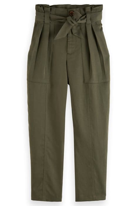 HIGH-RISE PAPER BAG PANTS SEAWEED GREEN by Scotch & Soda