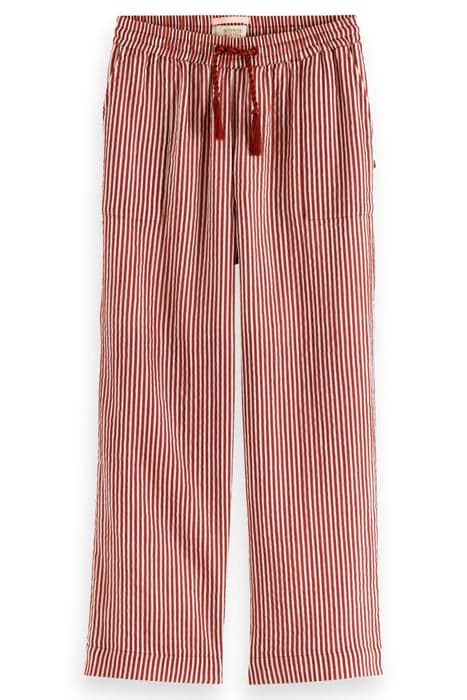 STRAIGHT LEG CRINKLE COTTON PANTS TERRACOTTA STRIPE by Scotch & Soda