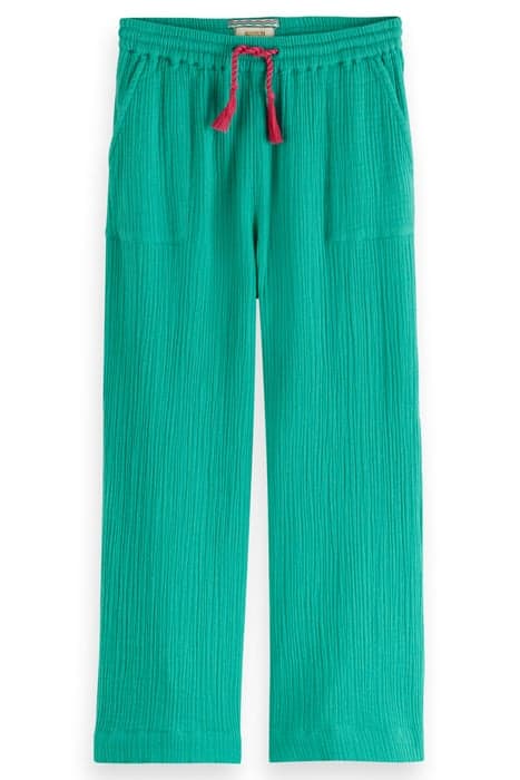 STRAIGHT LEG CRINKLE COTTON PANTS SEA GREEN by Scotch & Soda