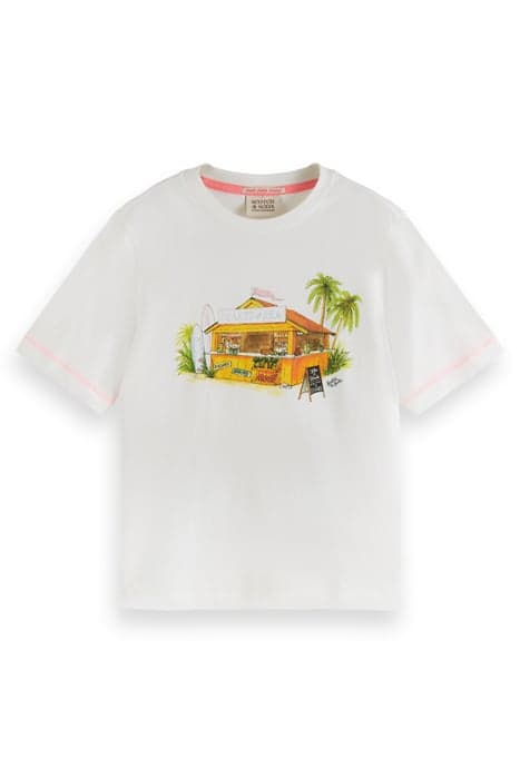 POSTER ARTWORK RELAXED-FIT T-SHIRT OFF WHITE by Scotch & Soda