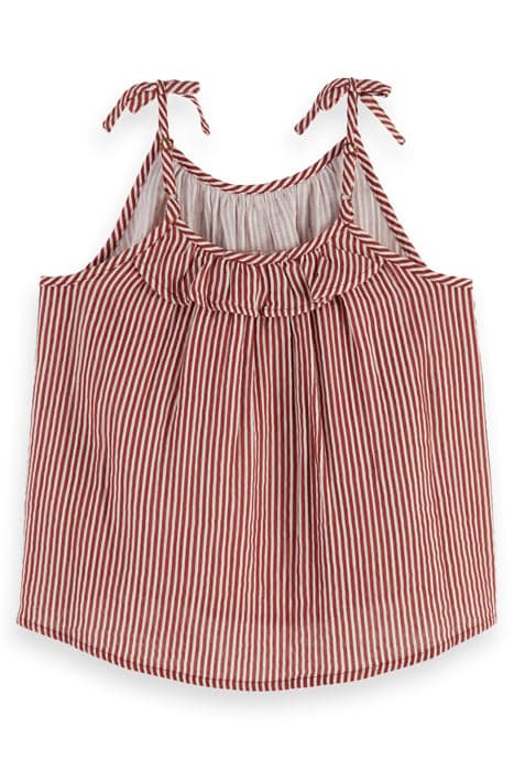 TIE DETAIL CRINKLE COTTON TANK TERRACOTTA STRIPE by Scotch & Soda