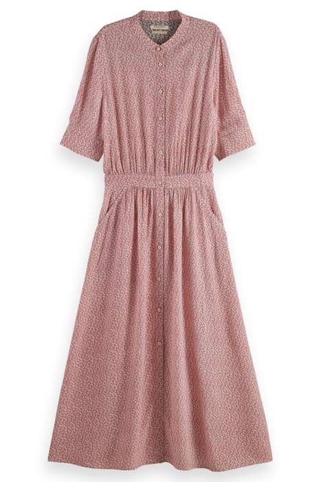 MIDI DRESS WITH BUTTON CLOSURE CORAL by Scotch & Soda