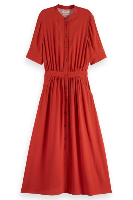 MIDI DRESS WITH BUTTON CLOSURE RUSTIC CORAL by Scotch & Soda