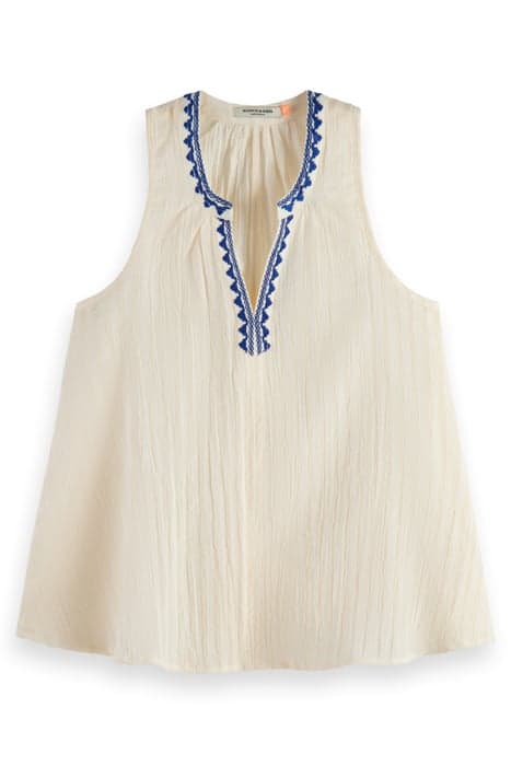 TANK TOP WITH TAPE DETAIL WHITE by Scotch & Soda