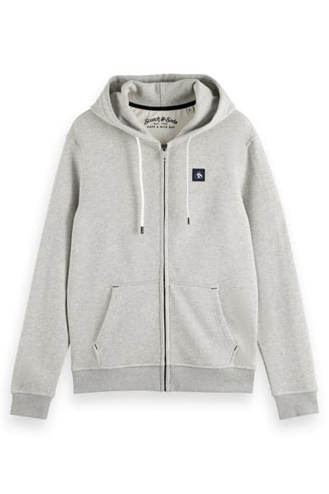 ESSENTIAL LOGO BADGE ZIP-THROU GREY MELANGE by Scotch & Soda