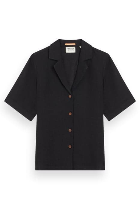 CAMP SHIRT IN LINEN BLACK by Scotch & Soda