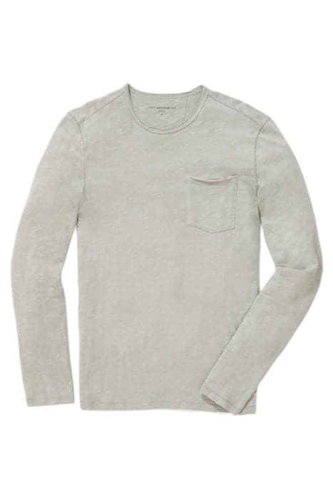 ALDEN LS SLUB CREW WITH CHEST POCKET LIGHT GREY by John Varvatos