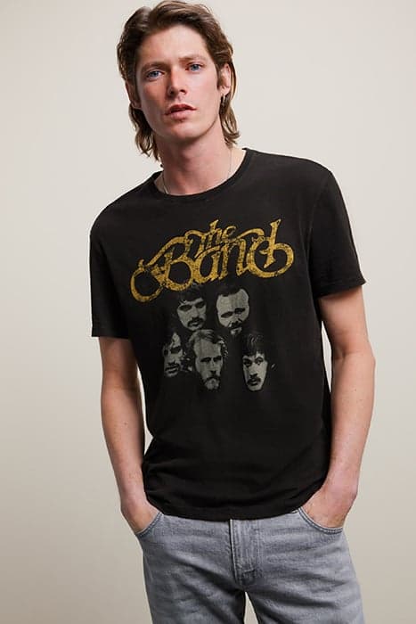 SS CREW TEE VINTAGE WASH - THE BAND FACE BLACK by John Varvatos