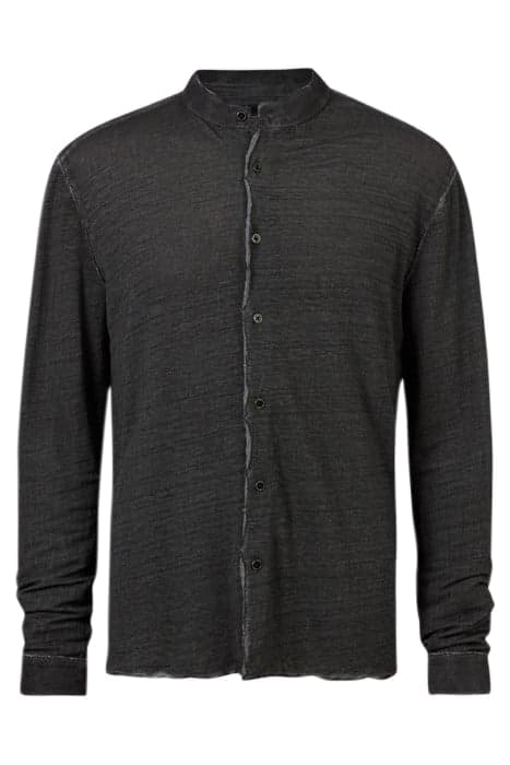 TRINITY REGULAR FIT LS BAND COLLAR SHIRT IRON GREY by John Varvatos