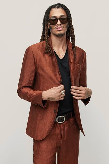 SLIM FIT MULTI BTN CLOSURE JACKET WITH S BURNT ORANGE by John Varvatos