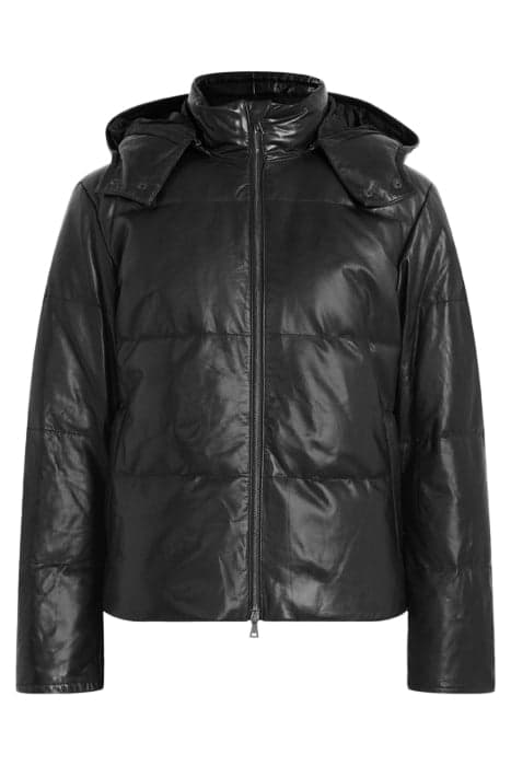 DOWN PUFFER JACKET WITH DETACHABLE HOOD BLACK by John Varvatos