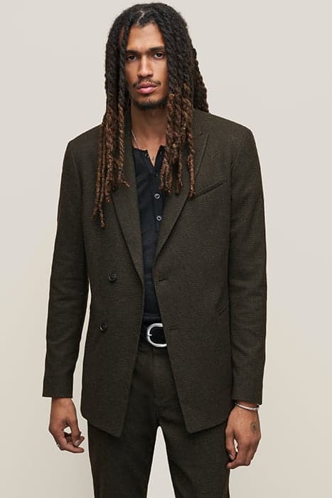 SLIM FIT PEAK LAPEL JACKET WITH ASYMMETR KELP by John Varvatos