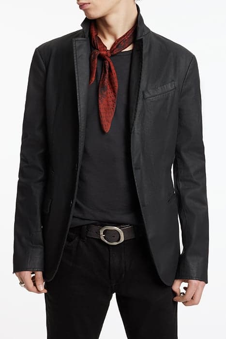 SLIM FIT NOTCH LAPEL JACKET WITH FLAP PO BLACK by John Varvatos