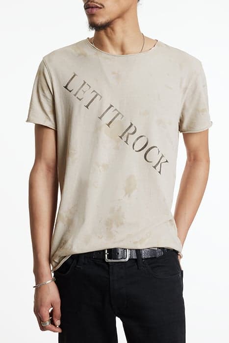 SS RAW EDGE TEE - LET IT ROCK FOSSIL GREY by John Varvatos