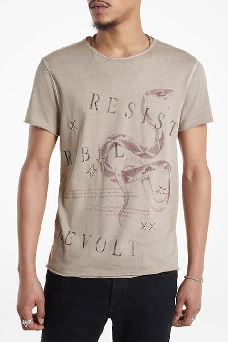 SS RAW EDGE TEE - REVOLT DRIED PETAL by John Varvatos