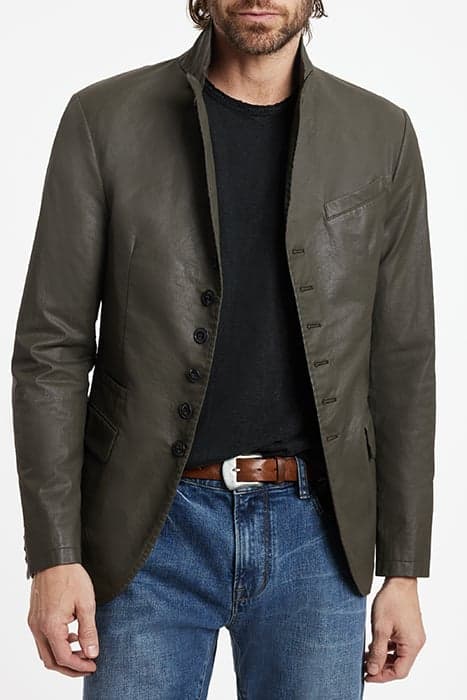 SLIM FIT MULTI PEAK LAPEL JKT WITH WELT DEEP OLIVE by John Varvatos