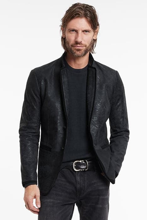 NOTCH LAPEL JACKET WITH TRIM TAPES BLACK by John Varvatos