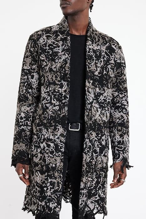 MACAIBA SWEATER COAT WITH SPLATTER STITC ELEPHANT by John Varvatos