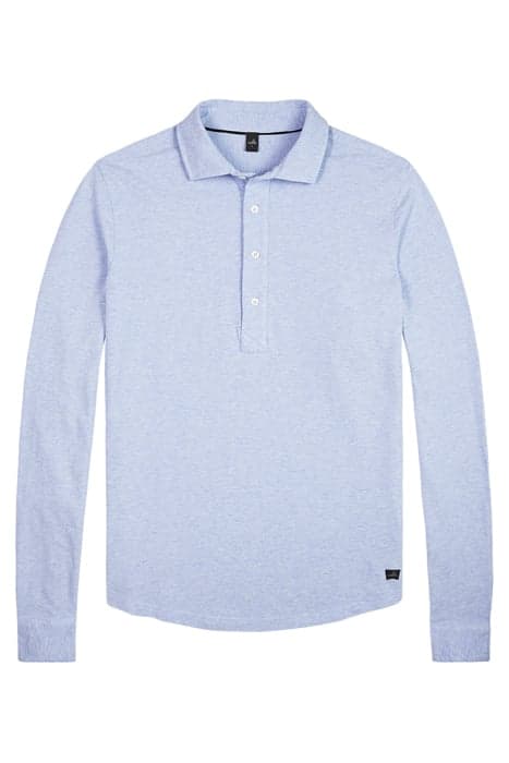 STONE | LONGSLEEVE PIQUÉ POLOSHIRT LIGHT BLUE MELANGE by WAHTS