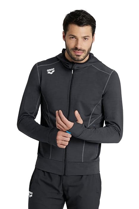 MEN'S HOODED JACKET SPACER LOGO BLACK by Arena