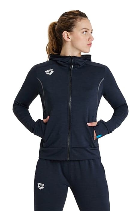 WOMEN'S HOODED JACKET SPACER BLACK by Arena