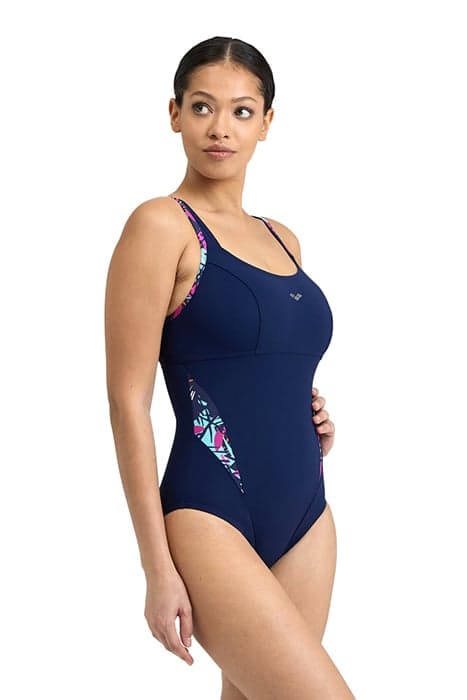 WOMEN'S BODYLIFT SWIMSUIT FRANCY STRAP B NAVY-FREAK ROSE MUL by Arena