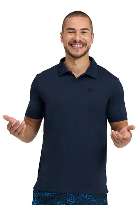 MEN'S POLOSHIRT SOLID NAVY-AQUA by Arena