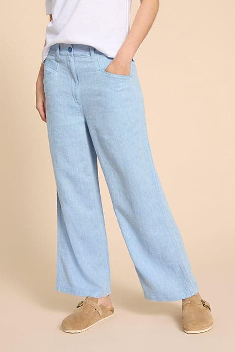 HARPER LINEN BLEND TROUSER CHAMBRAY BLUE by White Stuff