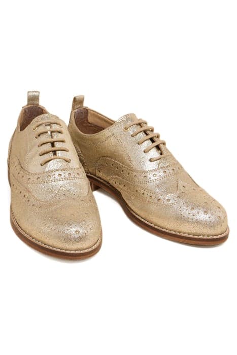 THISTLE LEATHER LACE UP BROGUE GOLD TONE METALLIC by White Stuff