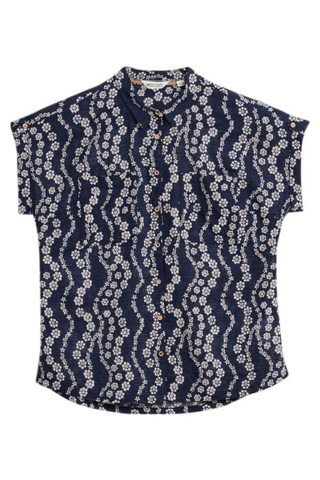 ELLIE ORGANIC COTTON SHIRT NAVY PRINT by White Stuff