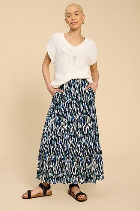 CHARLEY ECO VERO MAXI SKIRT NAVY PRINT by White Stuff