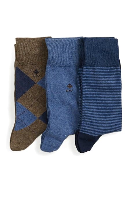 COTTON SOCKS 3-PACK BARREL MIX by River Woods