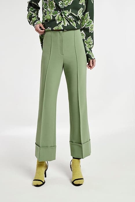 PLAIN WAVE SIETE HEM FINISHED IN LAP TROUSERS GREEN by OKY