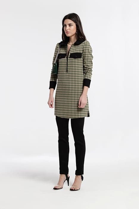 JACQUARD KNIT HIGH NECK AITA DRESS GREEN by OKY