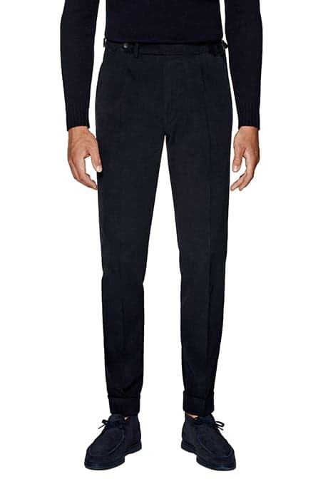 NAVY SLIM LEG TAPERED TROUSERS by Suitsupply