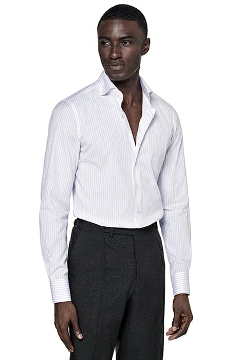 PURPLE STRIPED POPLIN EXTRA SLIM FIT SHIRT by Suitsupply