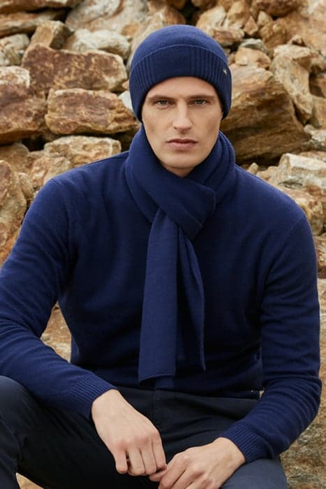 CONNOR | MERINO CASHMERE SCARF NAVY BLUE by WAHTS