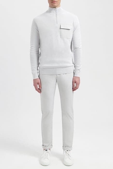 LEWIS | COTTON HALF ZIP PULLOVER LIGHT GREY by WAHTS