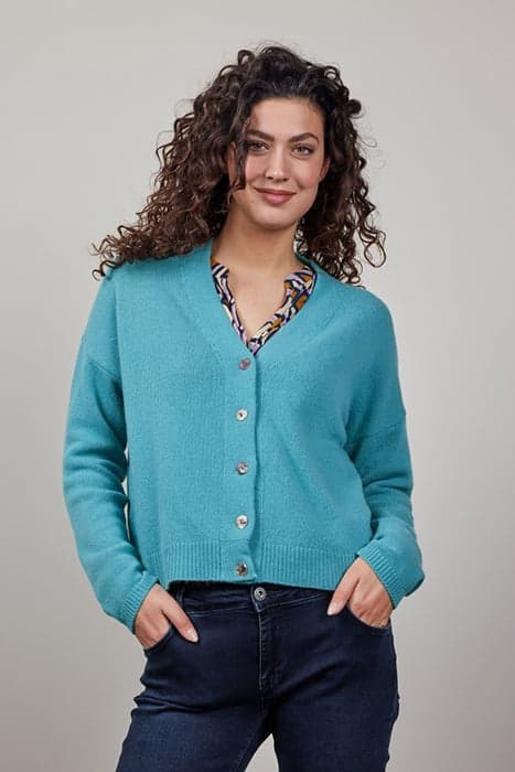 CARDIGAN LUCE CASHMERE DUSTY TURQUOISE by DIDI