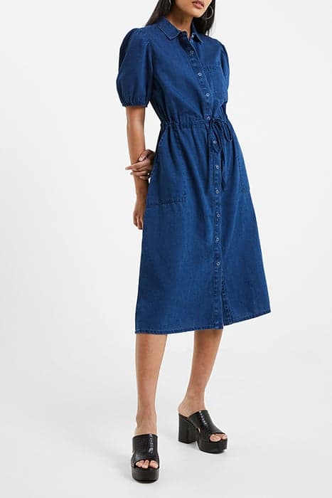 ZAVES CHAMBRAY SS SHIRT DRESS BLUE by French Connection